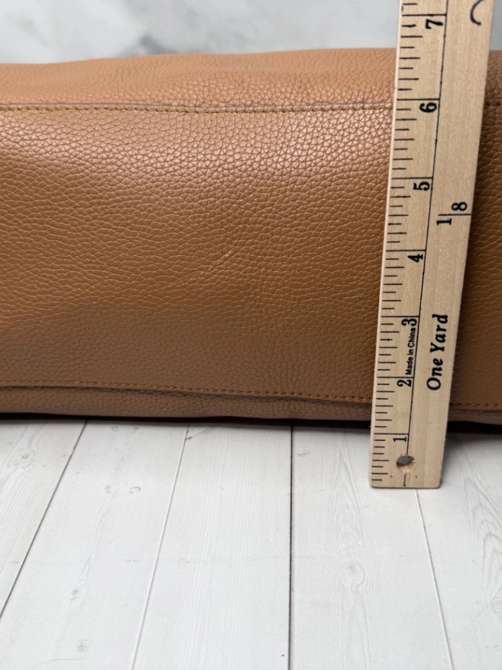 TORY BURCH Britten Triple Compartment Cognac Caramel Tote Bag Gold Chain
